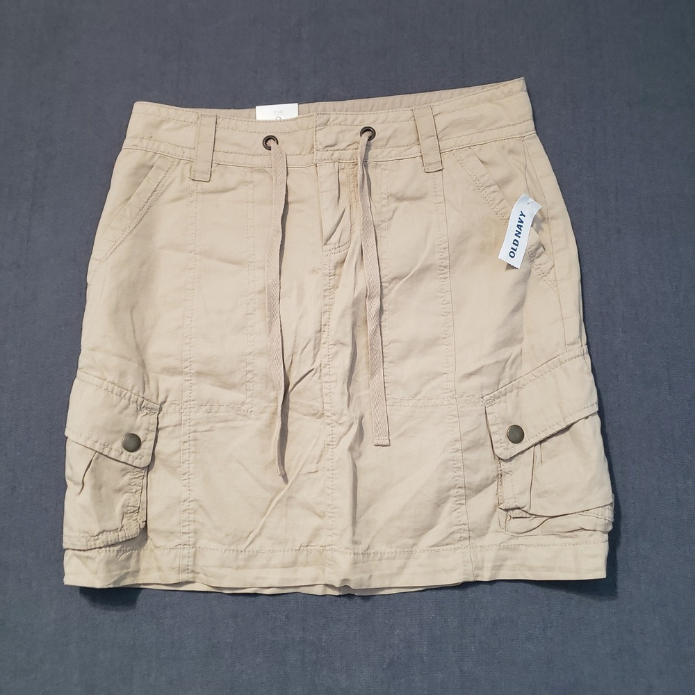 Old Navy Cargo Mini Skirt Womens Size 0 Tan Khaki Utility  y2k